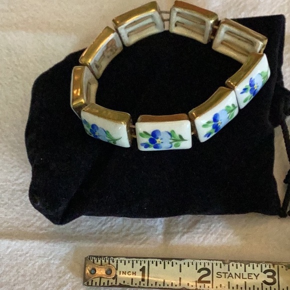 Herend Jewelry Herend Hungarian China Link Bracelet Worn 9 Links